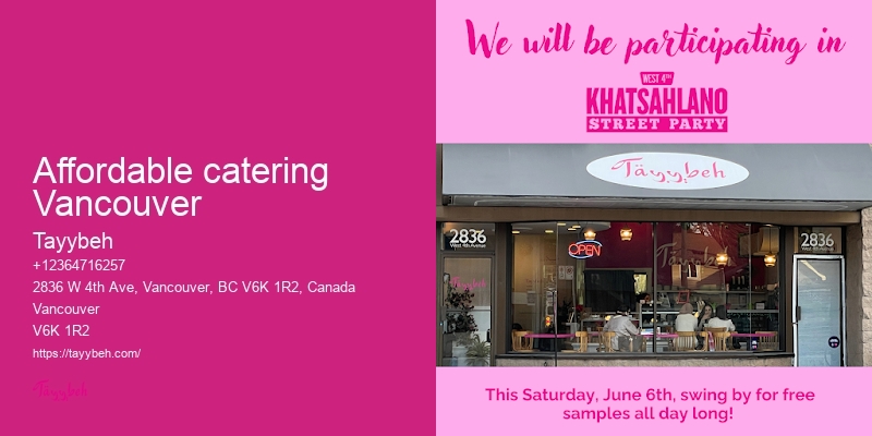 Vancouver catering packages