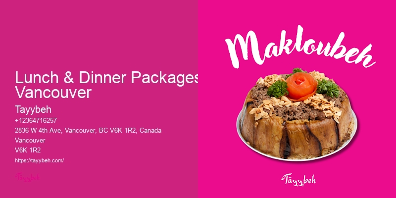 Event catering menus Vancouver