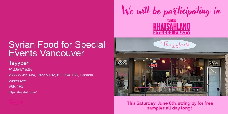 Best Syrian Caterers Vancouver