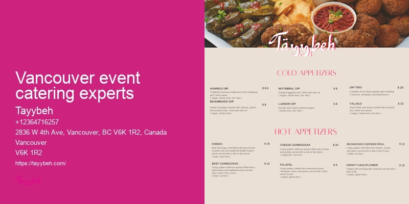 Full-Service Syrian Catering Vancouver